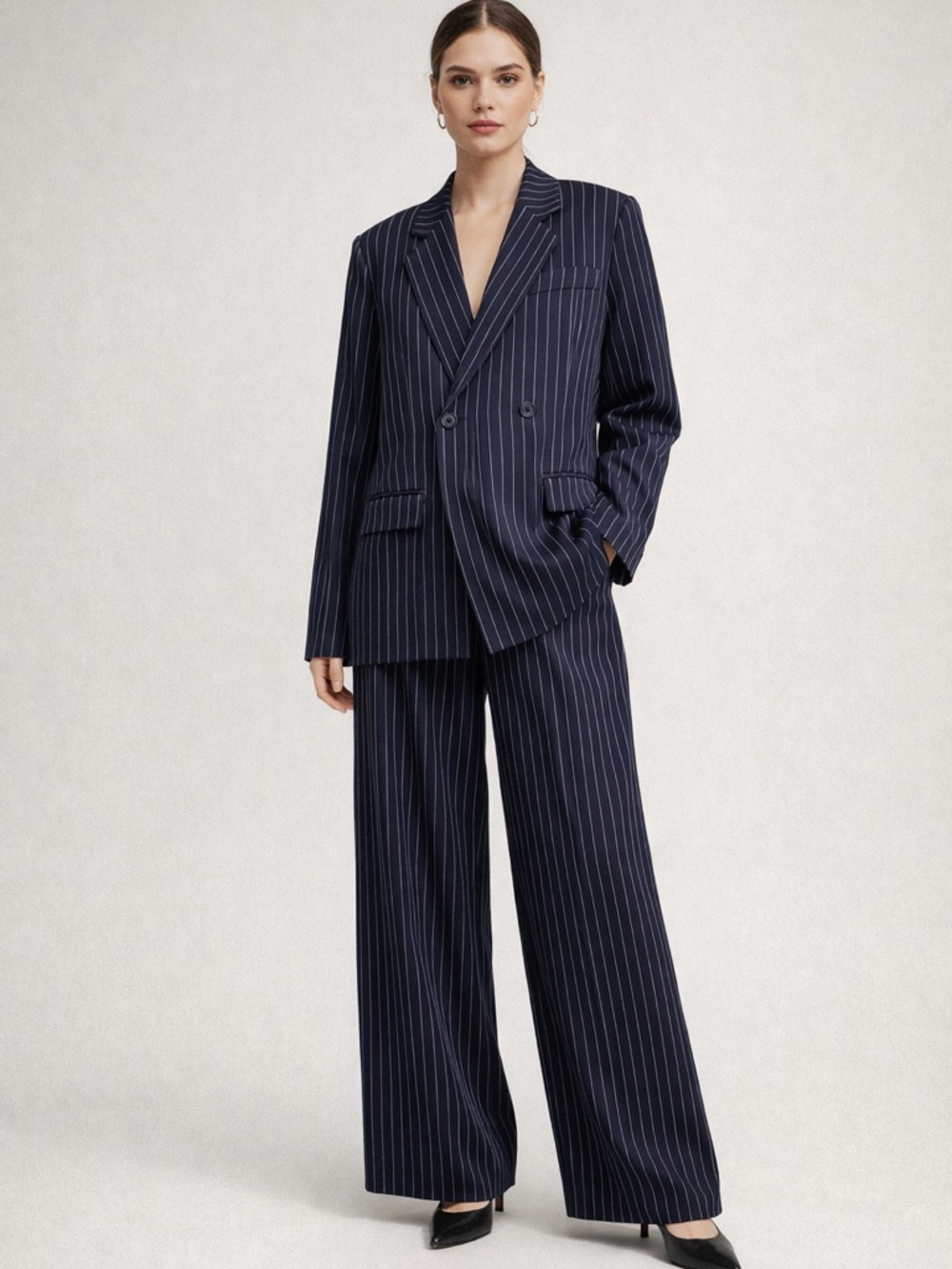 NWT -Navy Blue Pin Striped 2-Piece Suit